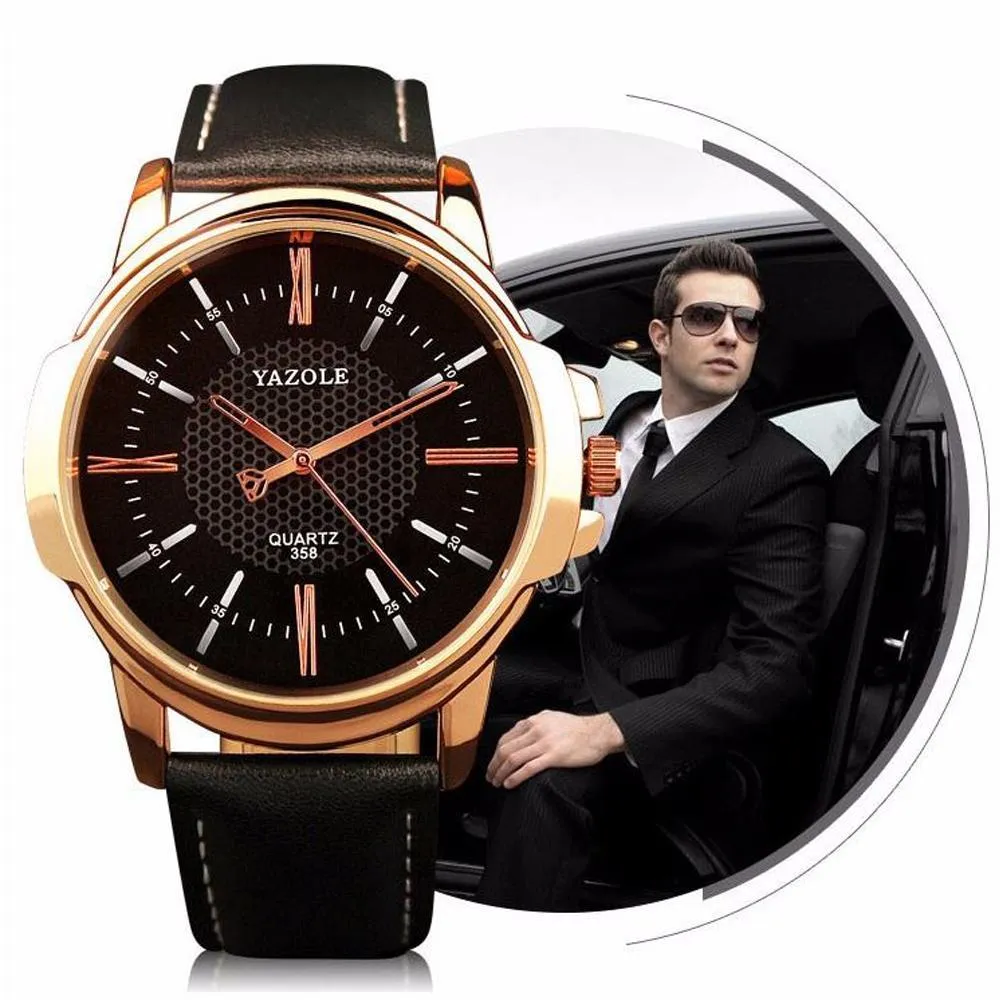 Watch Men Golden Wristwatch Quartz