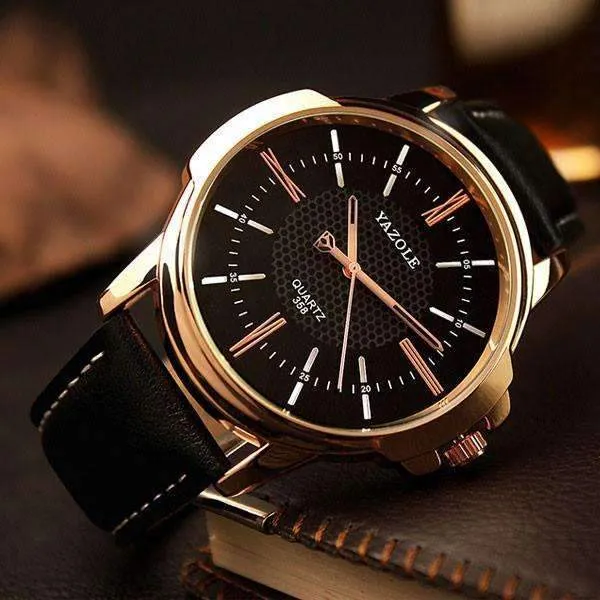 Watch Men Golden Wristwatch Quartz