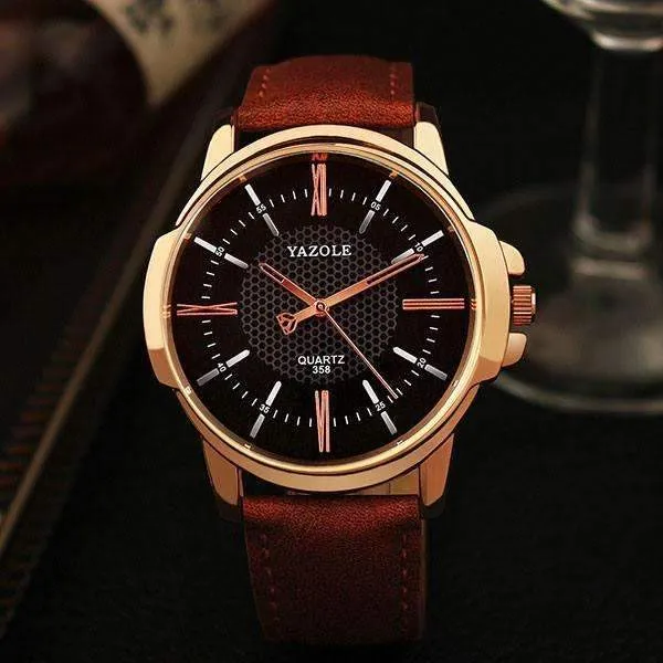 Watch Men Golden Wristwatch Quartz