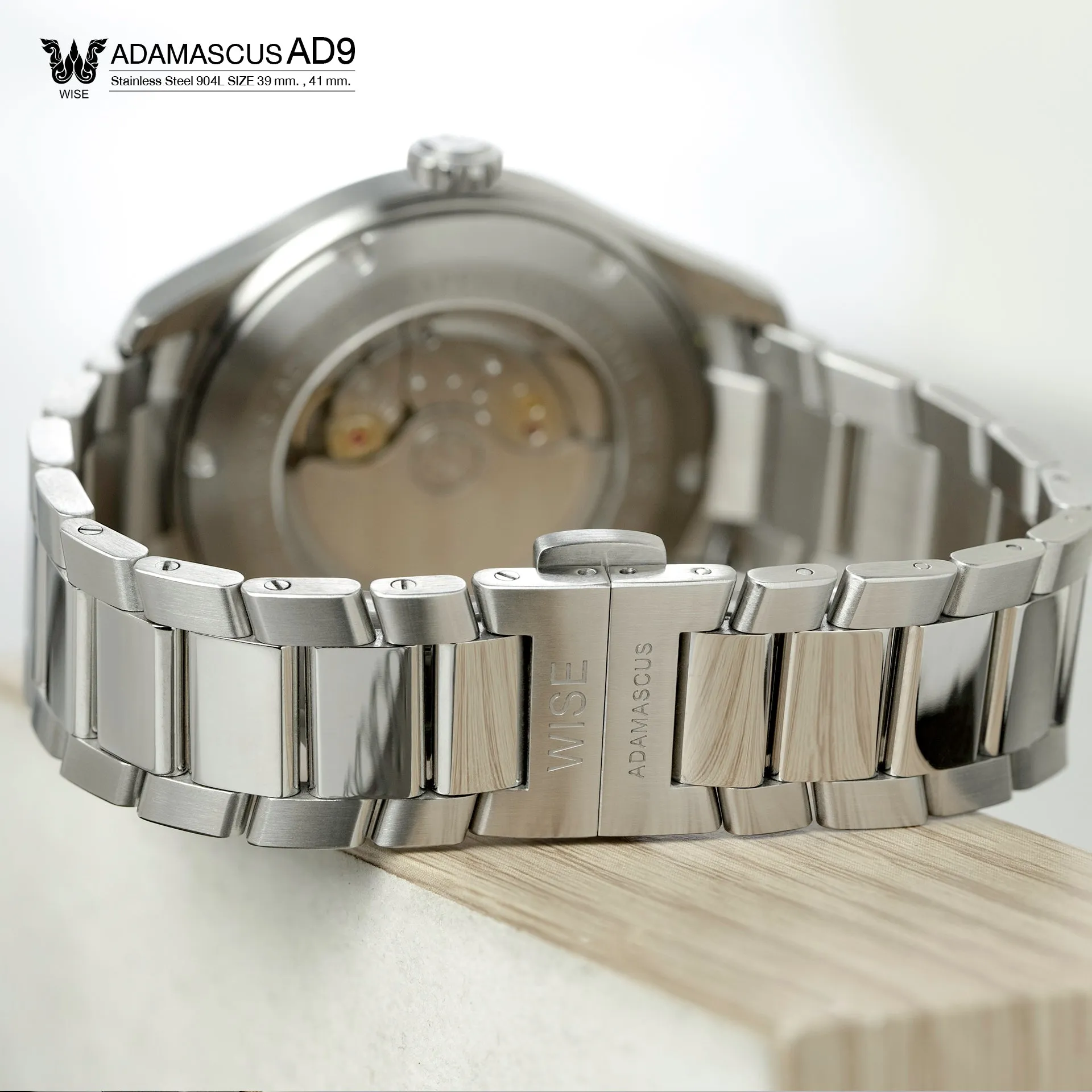 WISE AD9 Bracelet Stainless steel 904L Strap 20 mm.