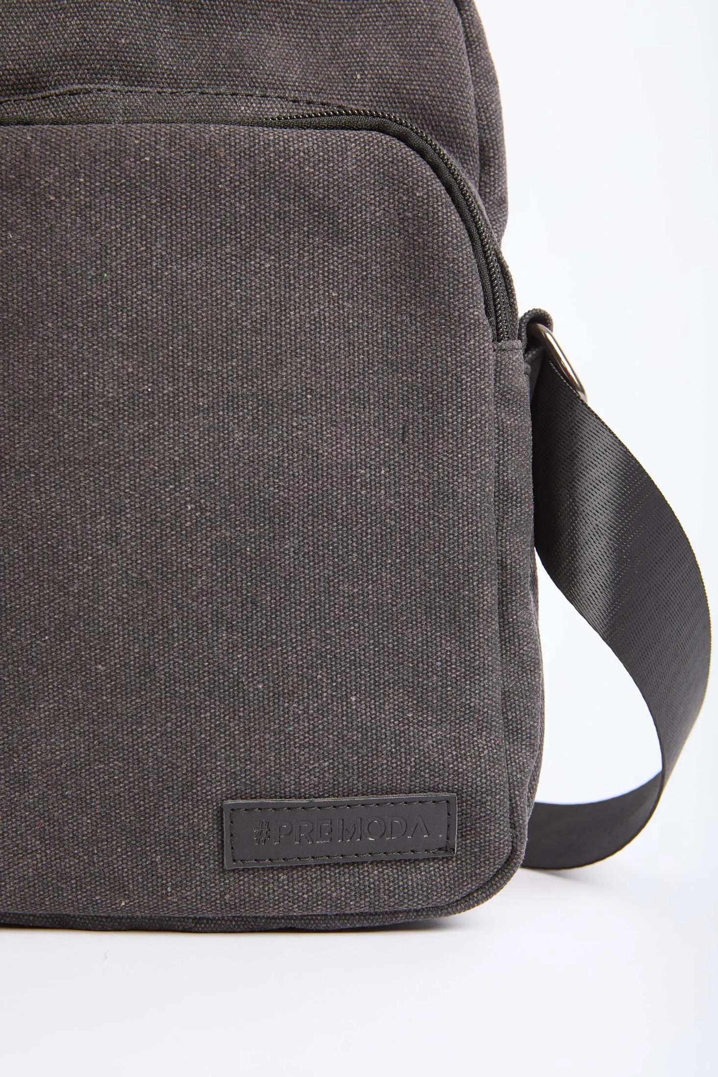 Women Bag Casual Logo Embellished Crossbody Black Casual Logo Embellished Canvas Crossbody Bag With Adjustable Strap And Front Zippe
