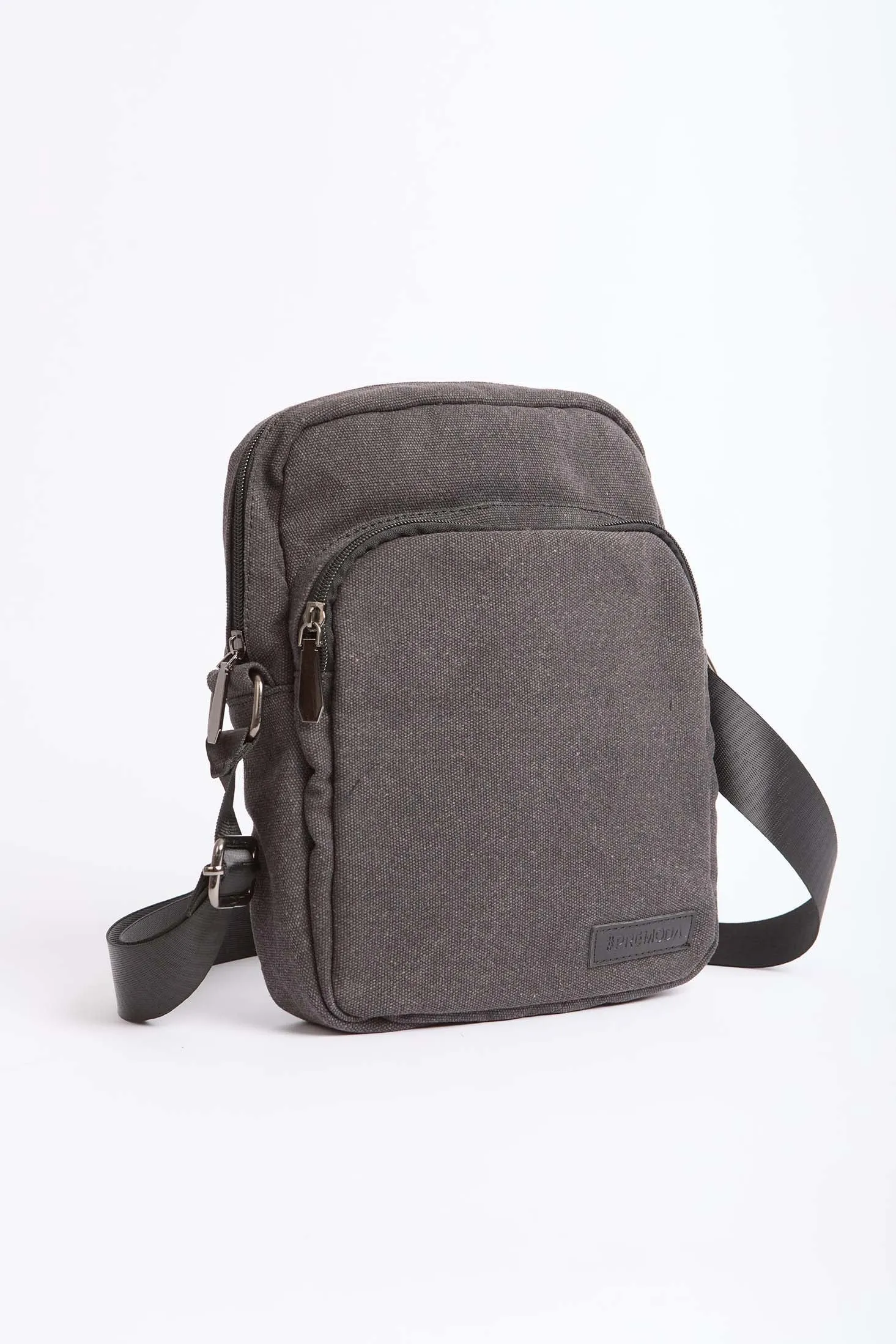 Women Bag Casual Logo Embellished Crossbody Black Casual Logo Embellished Canvas Crossbody Bag With Adjustable Strap And Front Zippe