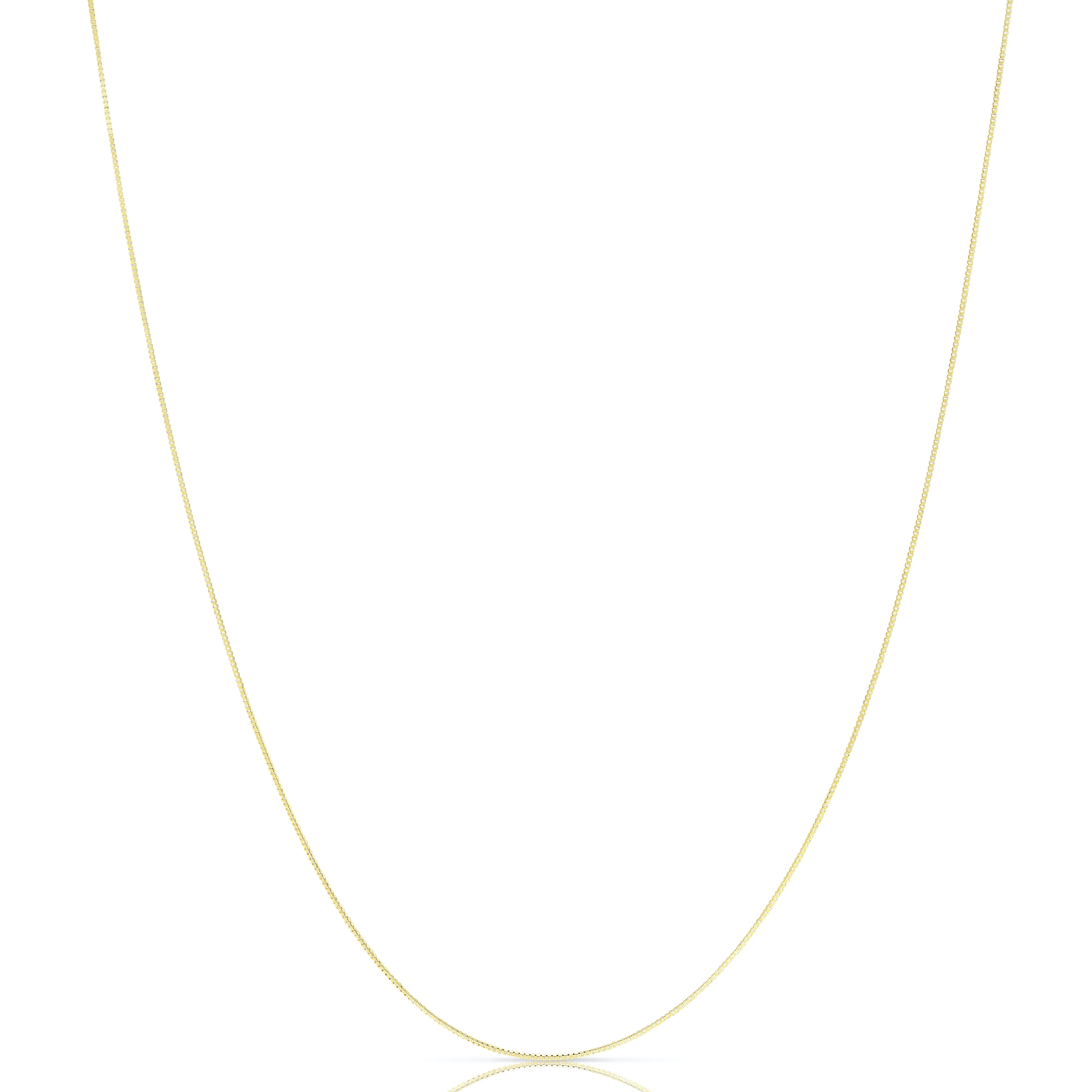 Women Fine Jewelry-Stamped Solid 14K Yellow Gold Box Chain
