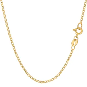 Women Necklace -14K Yellow Gold Round Rolo Link Chains