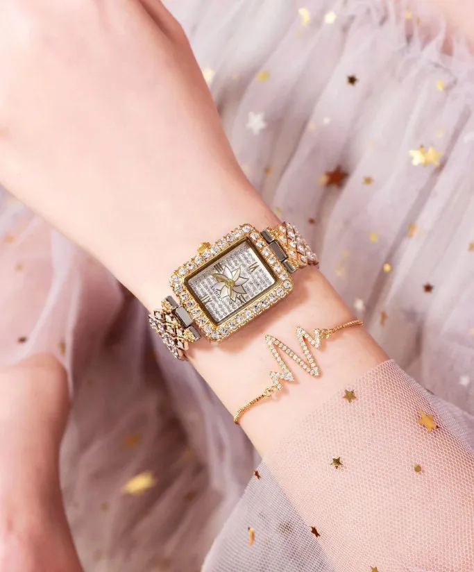 Womens Bling Watch | Womens Two Tone Watch | Silver Watch