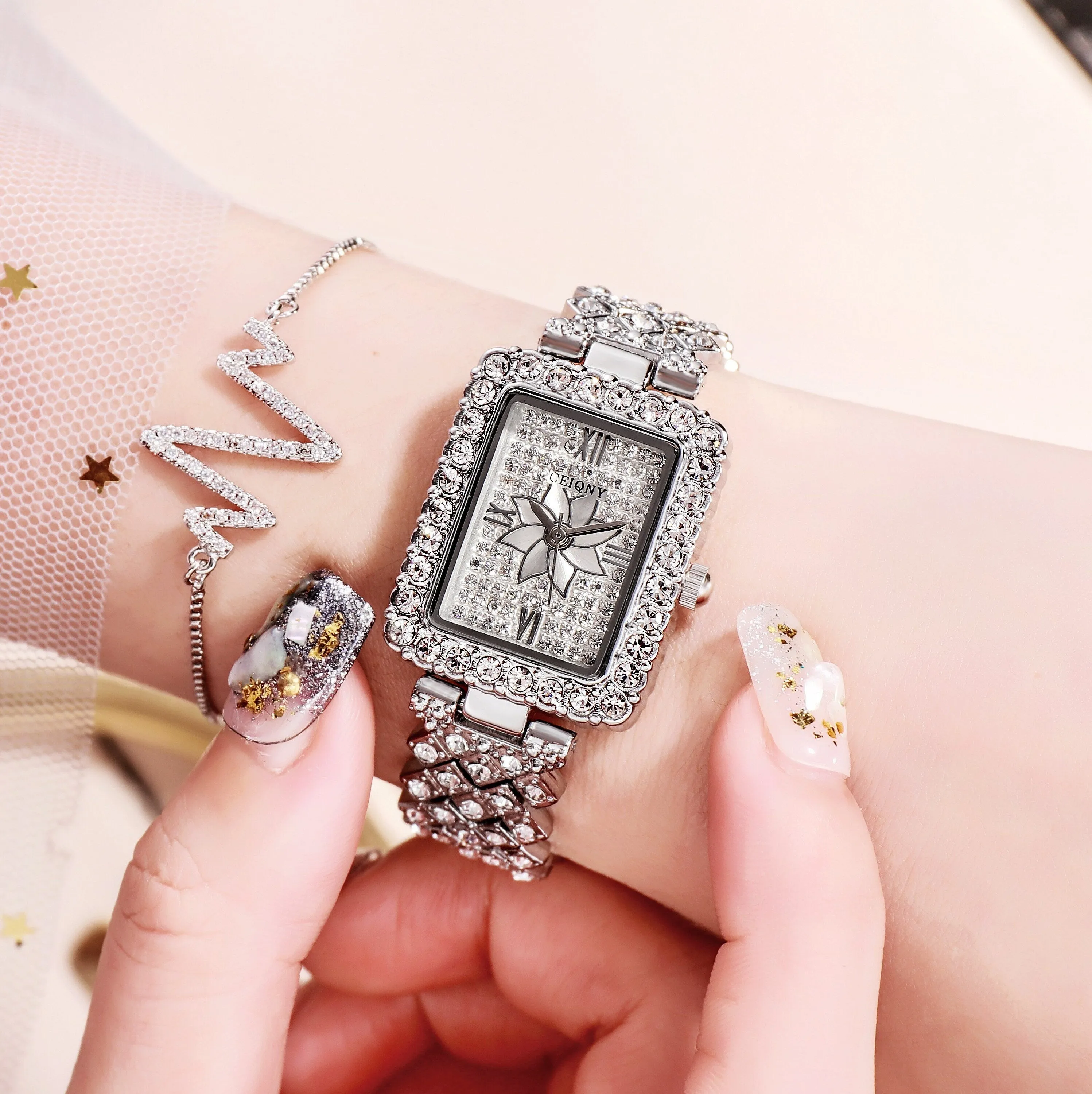Womens Bling Watch | Womens Two Tone Watch | Silver Watch