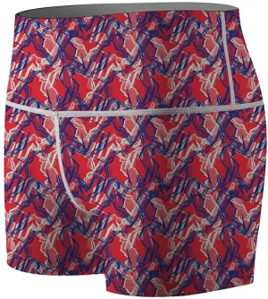 Women's Pink Abstract Compression Shorts Fight Shorts