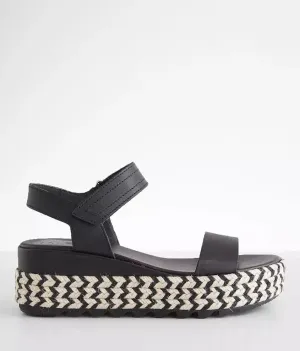 Women's Sorel | Cameron Leather Flatform Sandal | Black