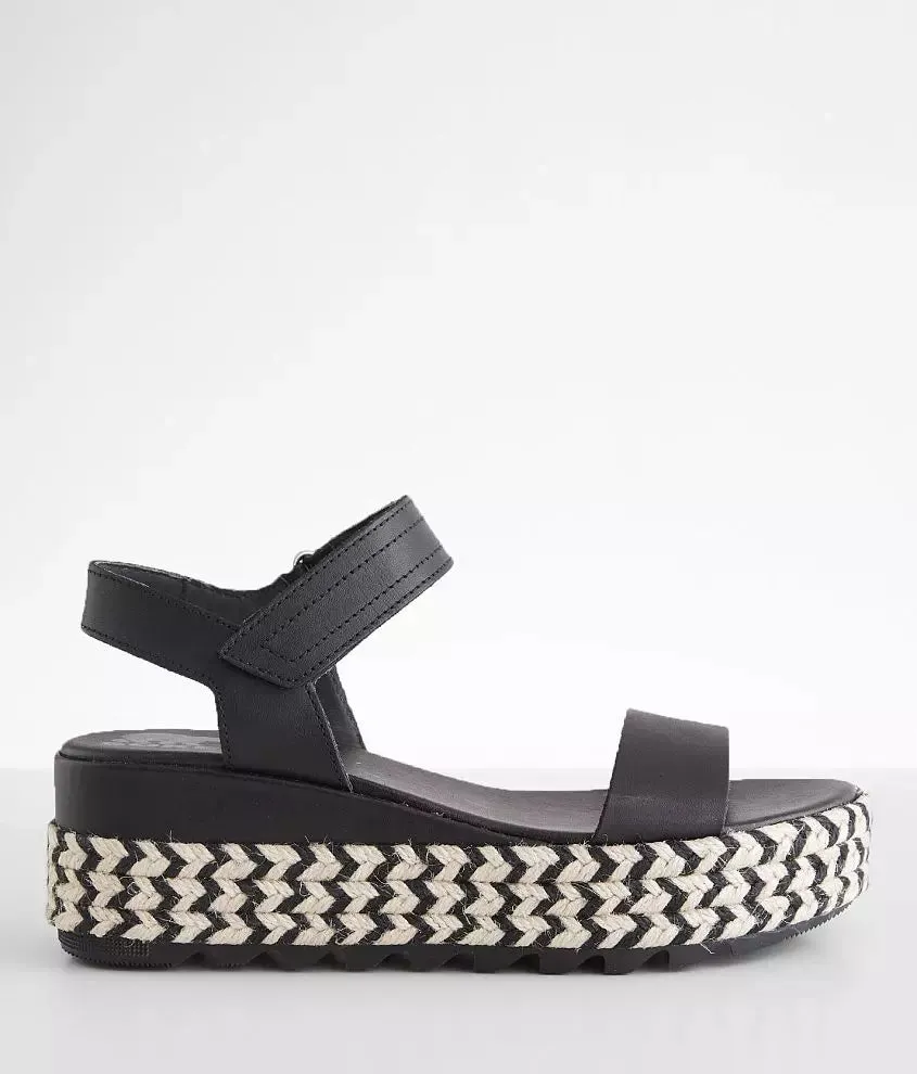 Women's Sorel | Cameron Leather Flatform Sandal | Black