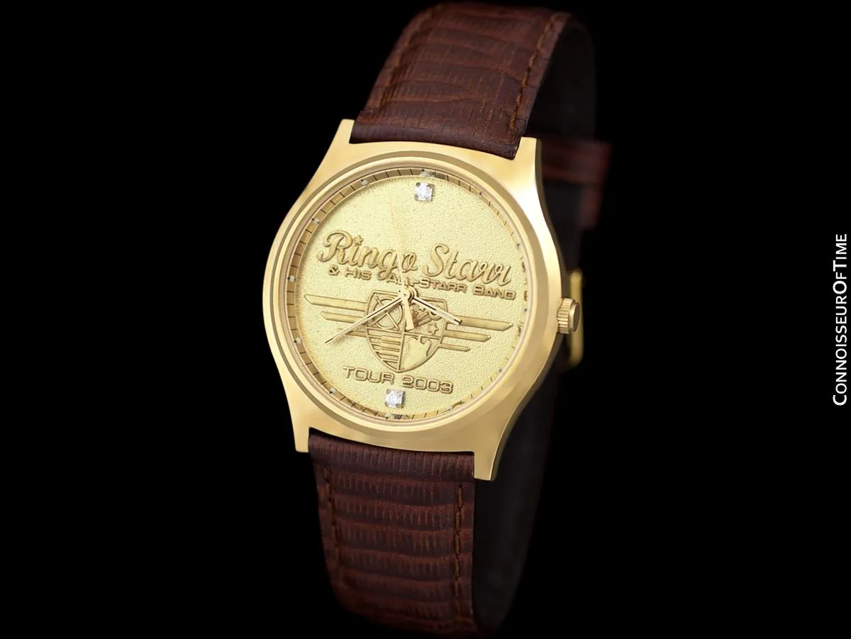 Wristwatch Gifted by Beatle's Drummer Ringo Starr for his 2003 All-Starr Band Tour - Gold Tone with Diamonds