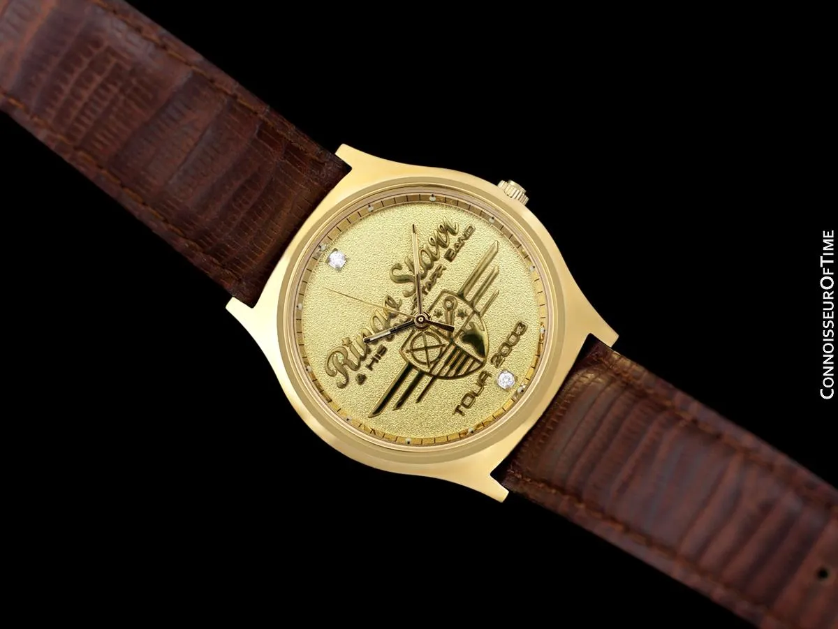 Wristwatch Gifted by Beatle's Drummer Ringo Starr for his 2003 All-Starr Band Tour - Gold Tone with Diamonds