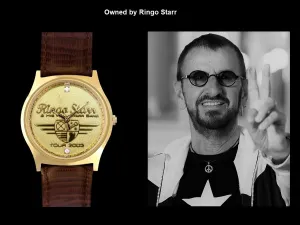Wristwatch Gifted by Beatle's Drummer Ringo Starr for his 2003 All-Starr Band Tour - Gold Tone with Diamonds