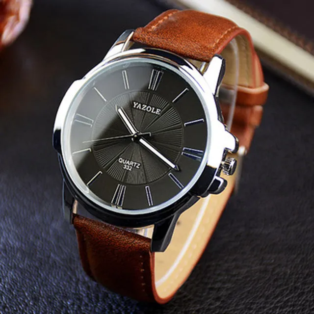 YAZOLE Mens Watches Luxury Blue Glass