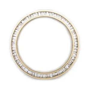Yellow Gold 14K Channel Set Baguette Mined Diamond Bezel To Fit Rolex Datejust Watch 2.75 Carats 36 mm