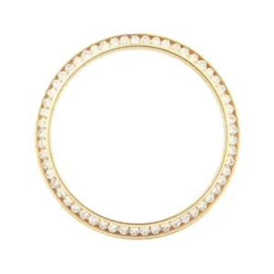 Yellow Gold 14K Custom Natural Earth Mined Diamond Bezel To Fit Datejust Or President Watch 1.25 Carats