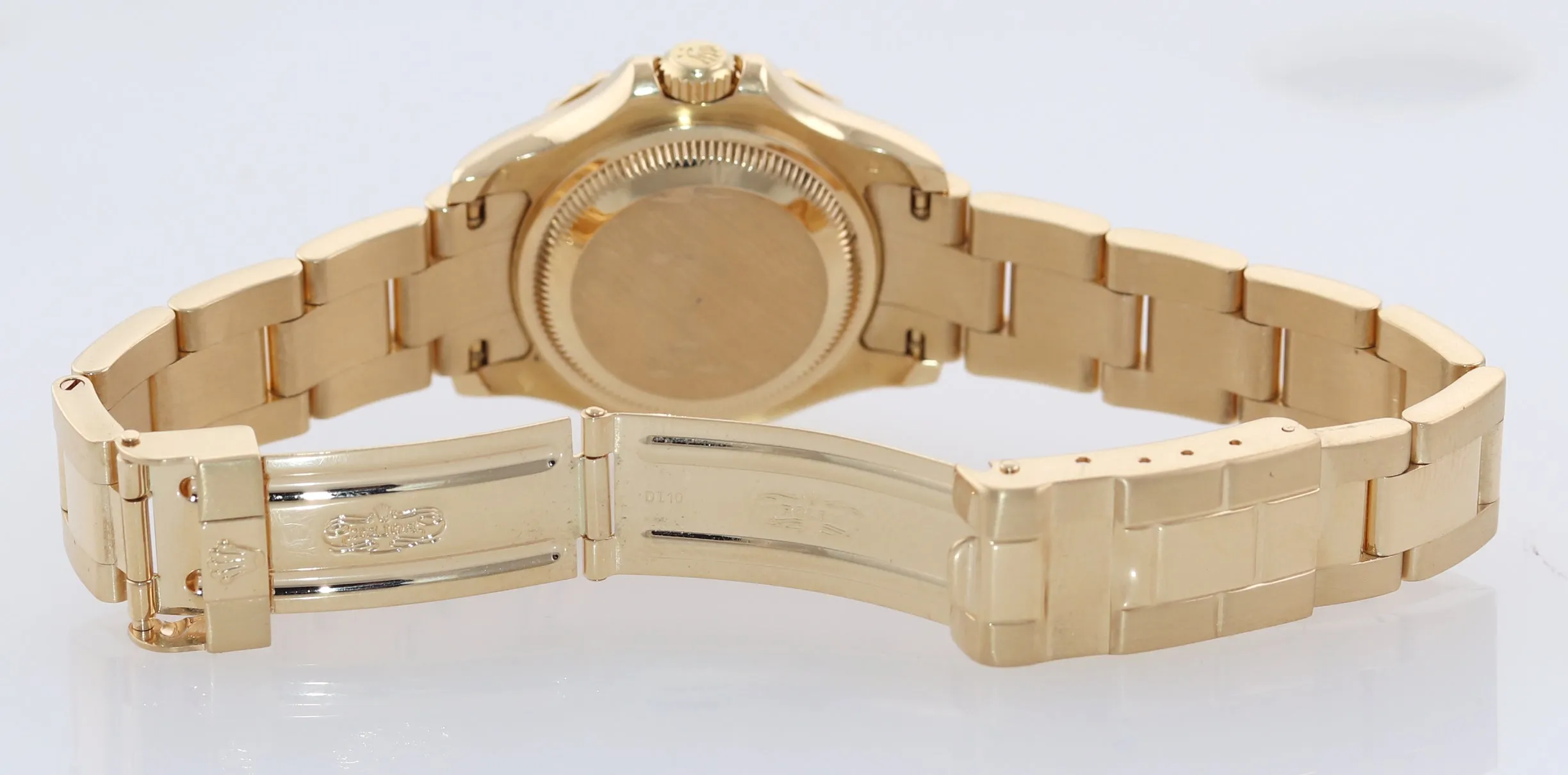 Yellow GOLD Ladies Rolex Yacht-Master 169628 White MOP Diamond Dial Watch Box