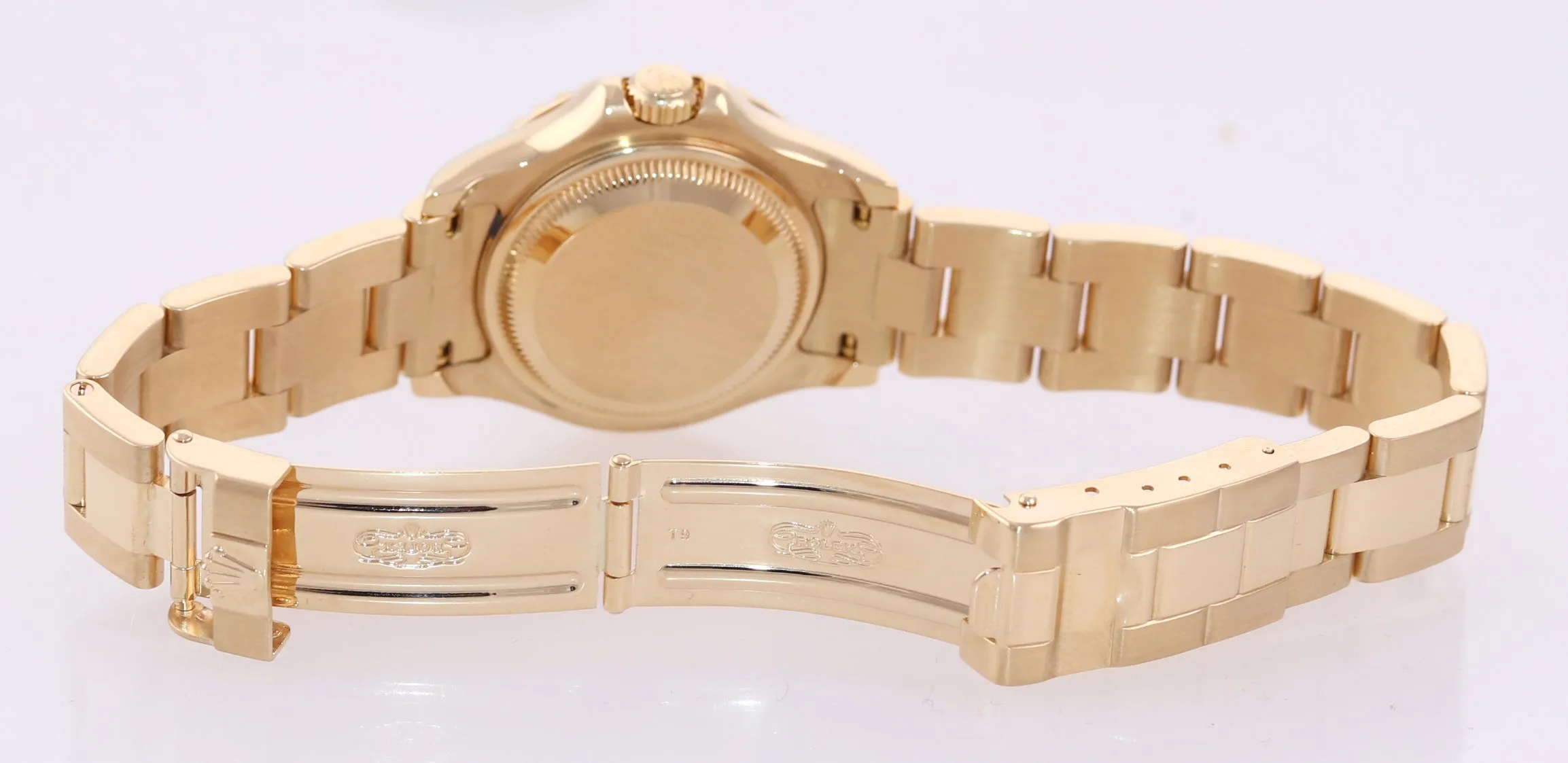 Yellow GOLD Ladies Rolex Yacht-Master 69628 Blue Dial 29mm Watch Box