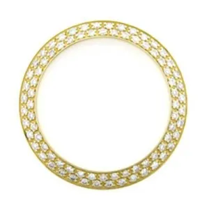 YG 14K Mined Diamond Bezel To Fit Rolex Datejust Or Date All Watch Models
