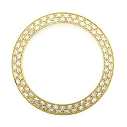 YG 14K Mined Diamond Bezel To Fit Rolex Datejust Or Date All Watch Models