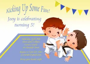 YOUNG KARATE BOYS CUSTOM INVITATION