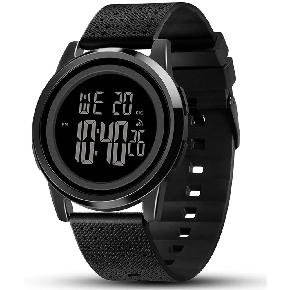 YUINK Mens Watch Ultra-Thin Digital Sports Watch Waterproof Stainless Steel Fashion Wrist Watch for Men | Multiple Colors