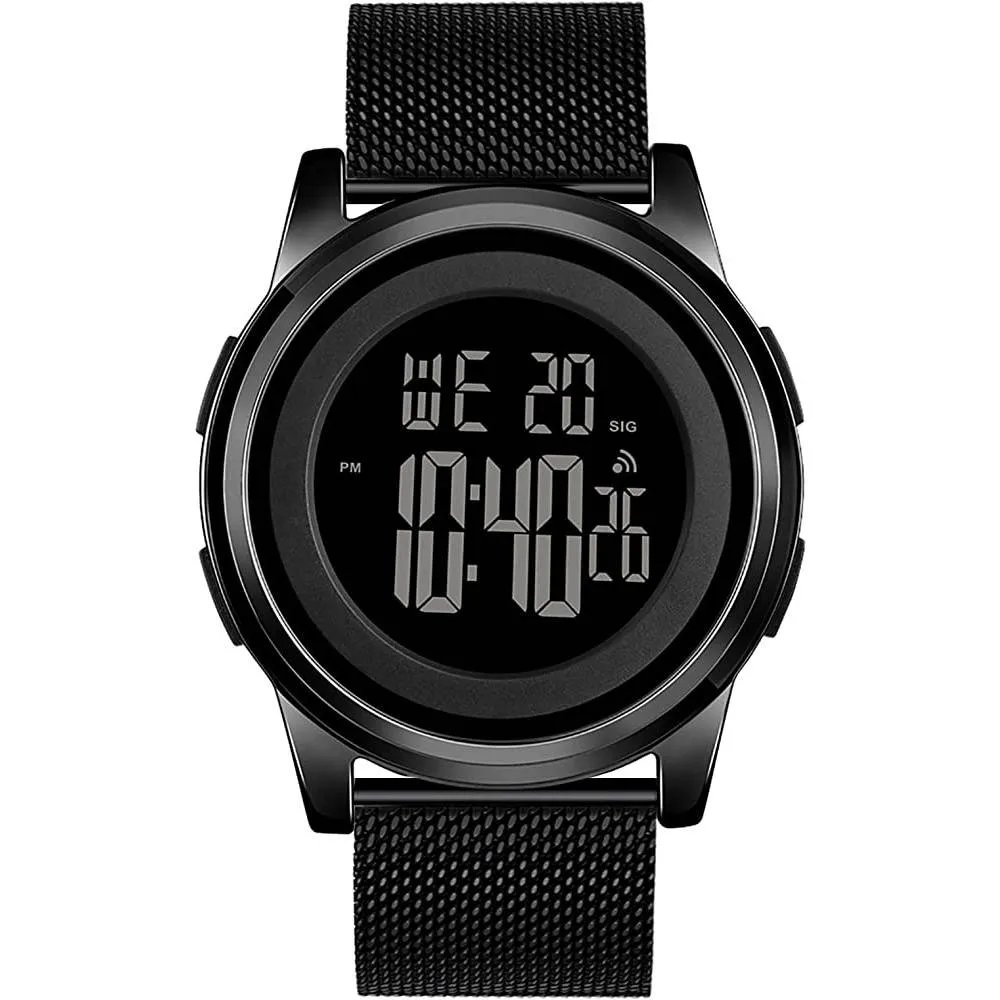 YUINK Mens Watch Ultra-Thin Digital Sports Watch Waterproof Stainless Steel Fashion Wrist Watch for Men | Multiple Colors