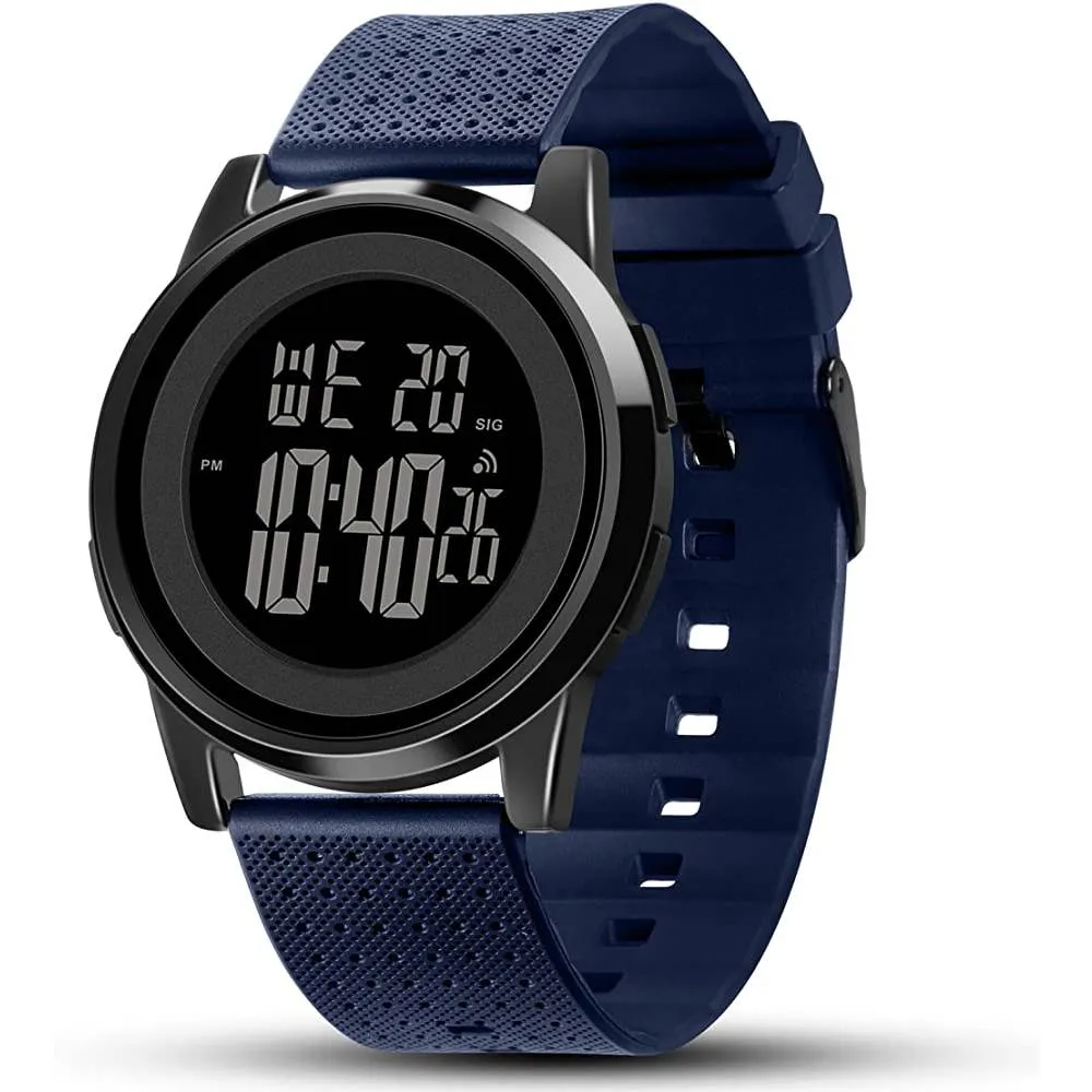 YUINK Mens Watch Ultra-Thin Digital Sports Watch Waterproof Stainless Steel Fashion Wrist Watch for Men | Multiple Colors