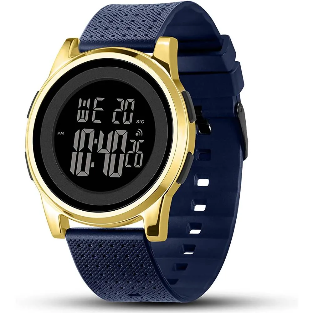YUINK Mens Watch Ultra-Thin Digital Sports Watch Waterproof Stainless Steel Fashion Wrist Watch for Men | Multiple Colors