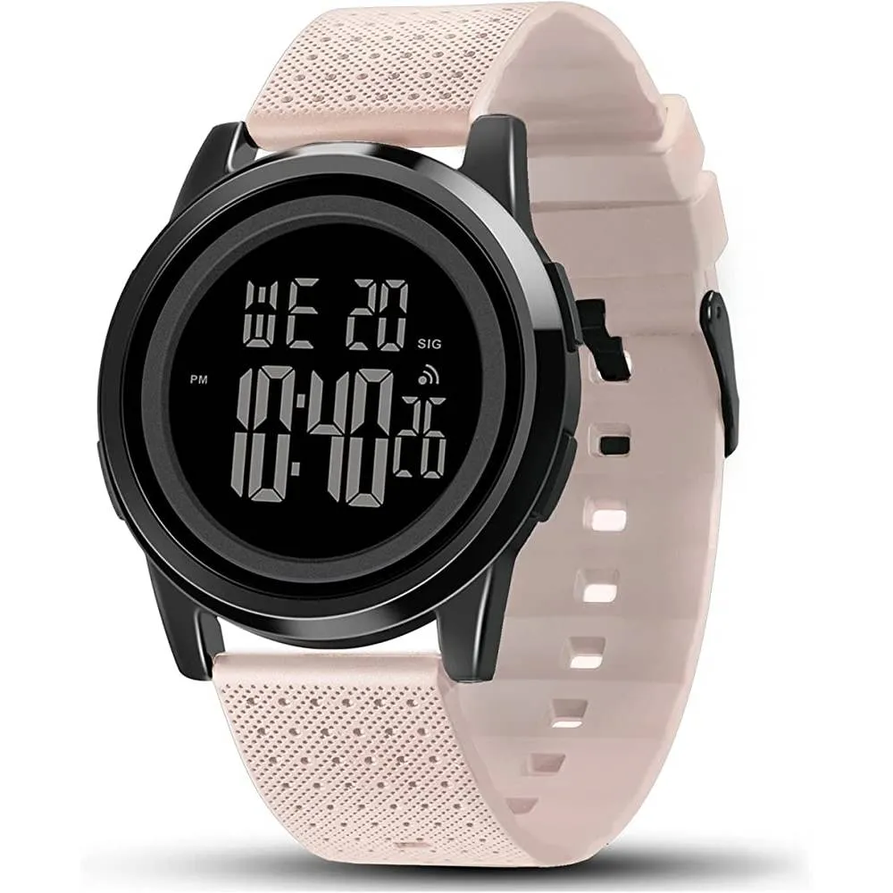 YUINK Mens Watch Ultra-Thin Digital Sports Watch Waterproof Stainless Steel Fashion Wrist Watch for Men | Multiple Colors