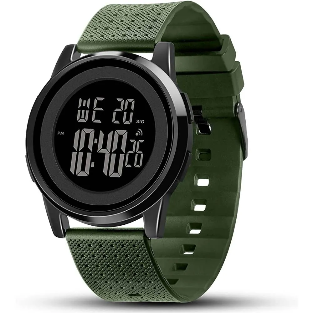 YUINK Mens Watch Ultra-Thin Digital Sports Watch Waterproof Stainless Steel Fashion Wrist Watch for Men | Multiple Colors