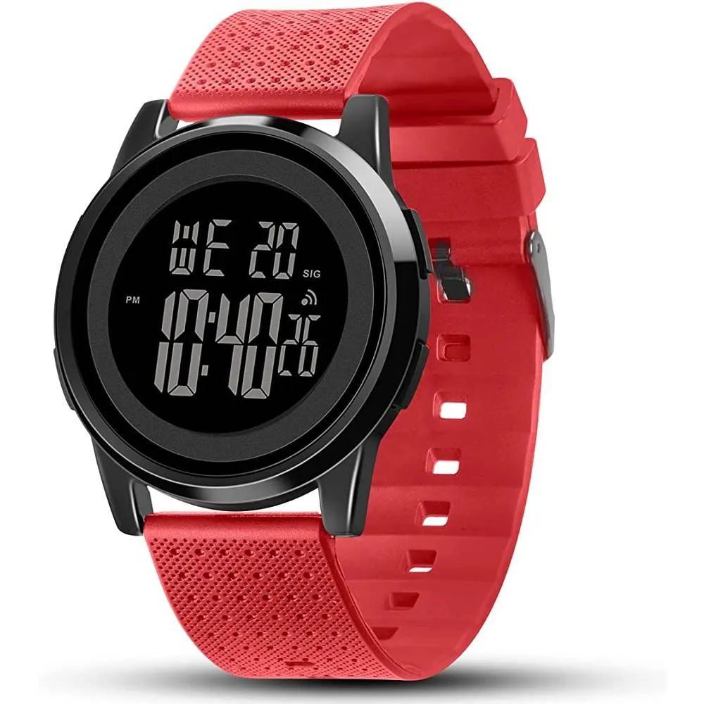 YUINK Mens Watch Ultra-Thin Digital Sports Watch Waterproof Stainless Steel Fashion Wrist Watch for Men | Multiple Colors