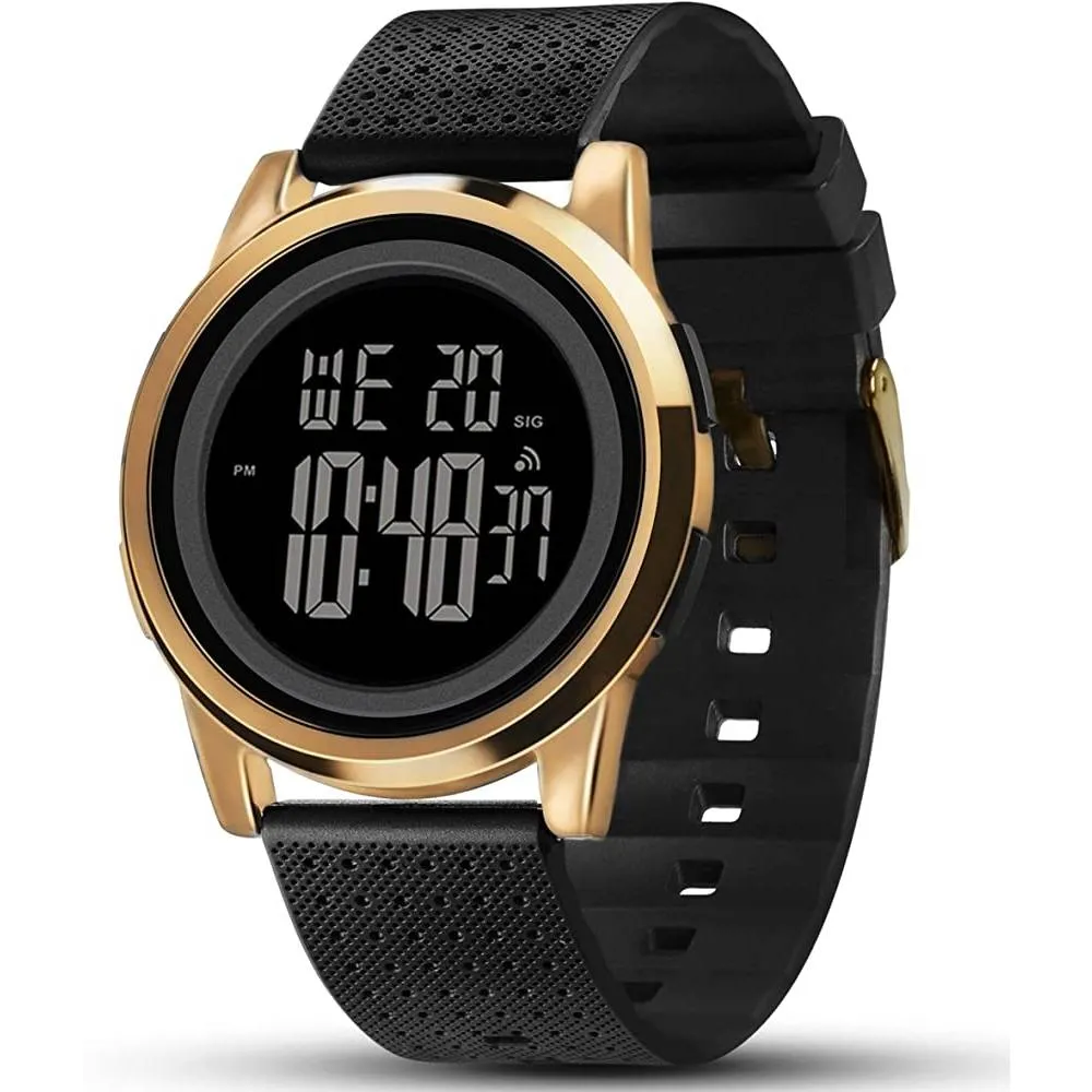 YUINK Mens Watch Ultra-Thin Digital Sports Watch Waterproof Stainless Steel Fashion Wrist Watch for Men | Multiple Colors