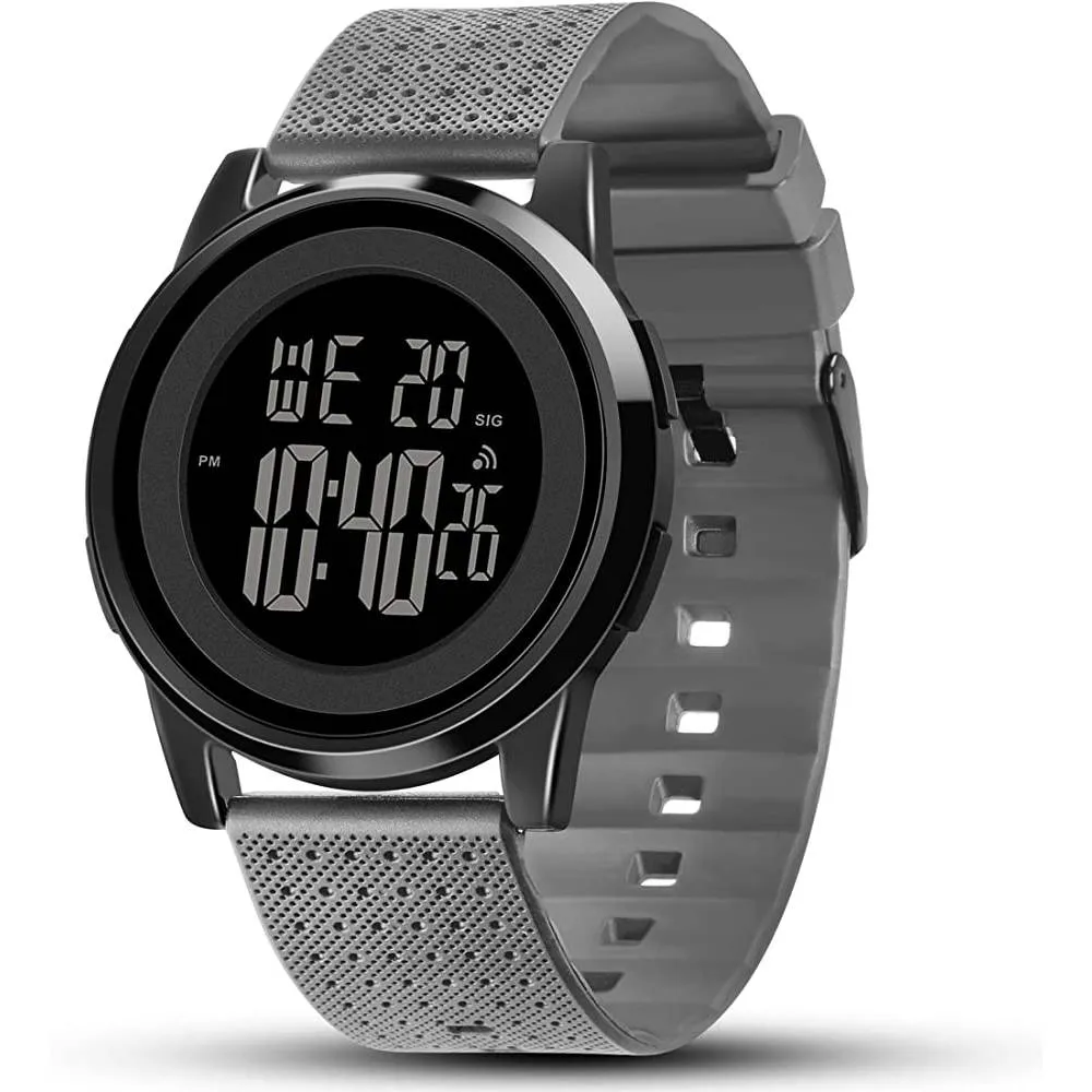 YUINK Mens Watch Ultra-Thin Digital Sports Watch Waterproof Stainless Steel Fashion Wrist Watch for Men | Multiple Colors
