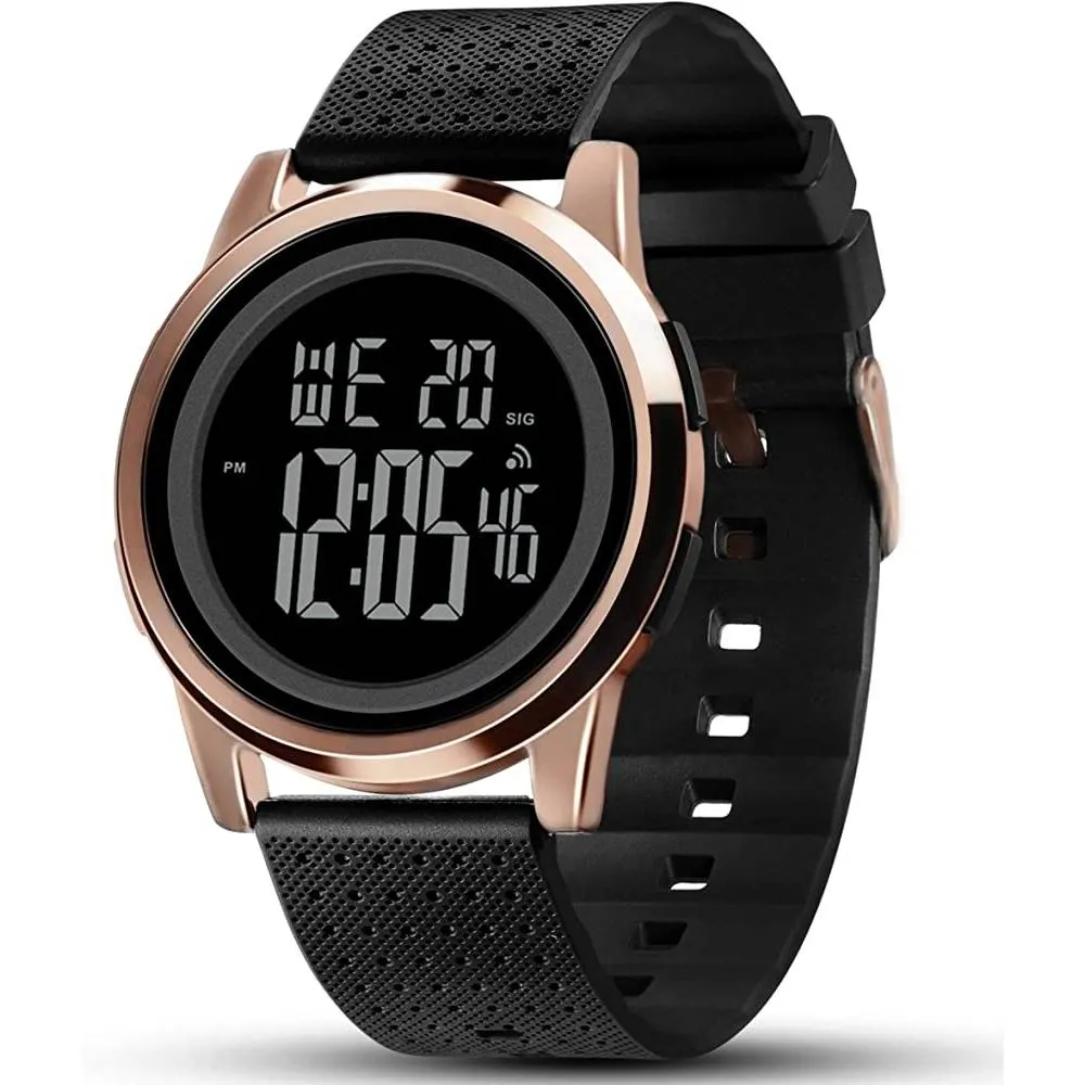 YUINK Mens Watch Ultra-Thin Digital Sports Watch Waterproof Stainless Steel Fashion Wrist Watch for Men | Multiple Colors