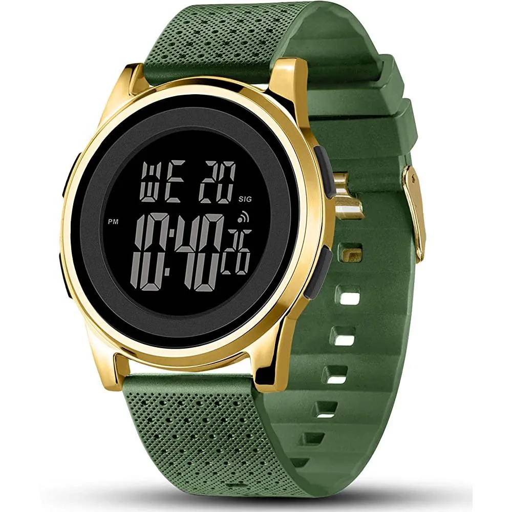YUINK Mens Watch Ultra-Thin Digital Sports Watch Waterproof Stainless Steel Fashion Wrist Watch for Men | Multiple Colors