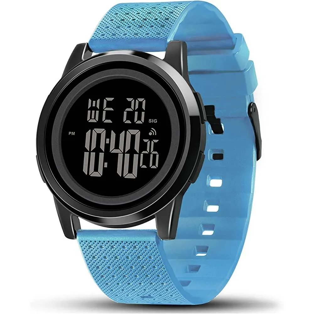 YUINK Mens Watch Ultra-Thin Digital Sports Watch Waterproof Stainless Steel Fashion Wrist Watch for Men | Multiple Colors