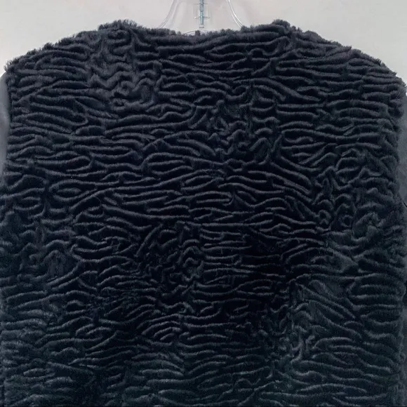 ZARA Black Faux Fur and Vegan Leather Moto Jacket Size Medium