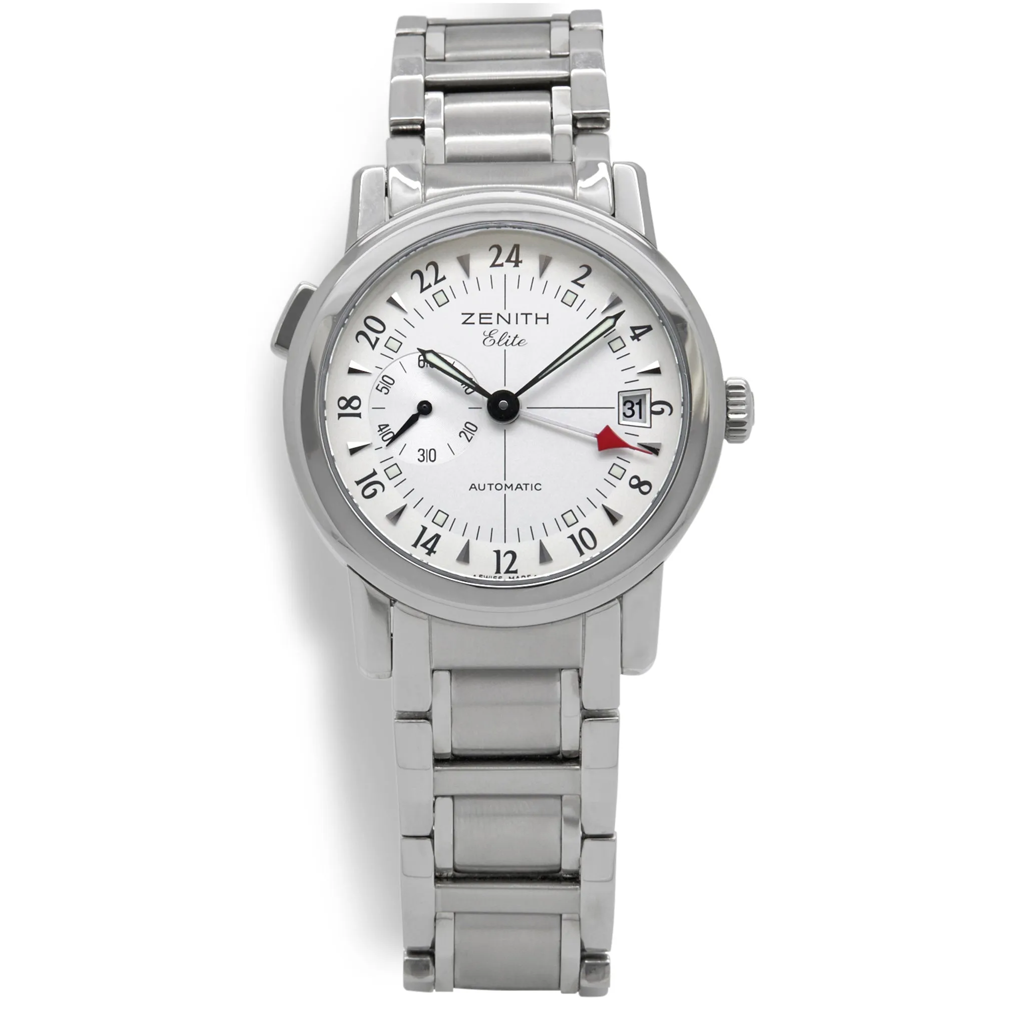 Zenith Elite Port Royal GMT 01/02.0450.682 White Dial Automatic Watch
