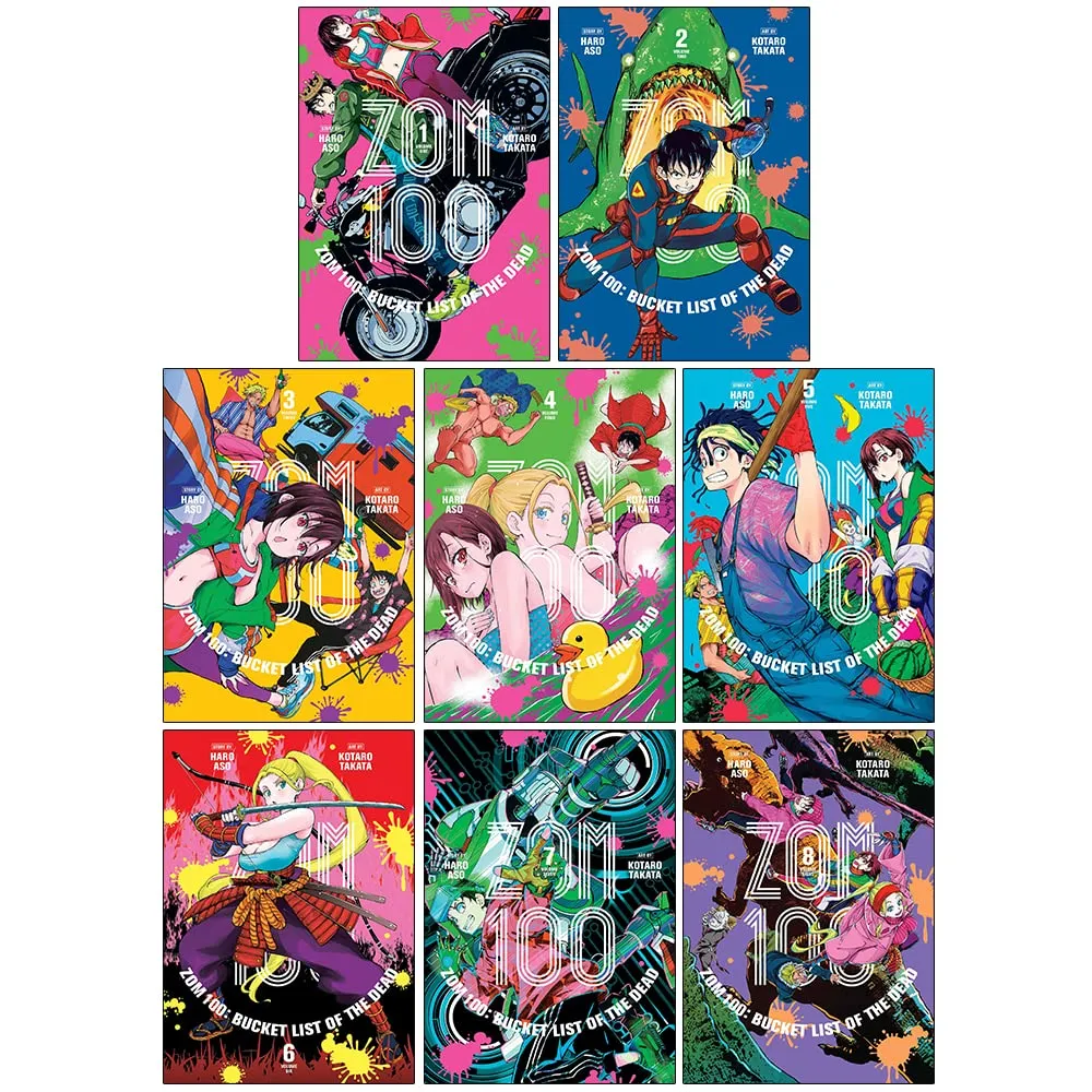 Zom 100 Bucket List of the Dead Volume 1-8 Books Collection Set By Haro Aso, Kotaro Takata