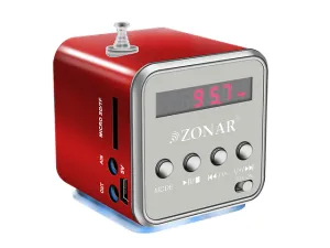 Zonar Kube Bm501 Mini Bocina Mp3 Radio Fm Rojo
